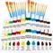 Acrylic Paint Set 12 Colors(2 Pack)with 20 Paint Brushes,24 Acrylic Paints